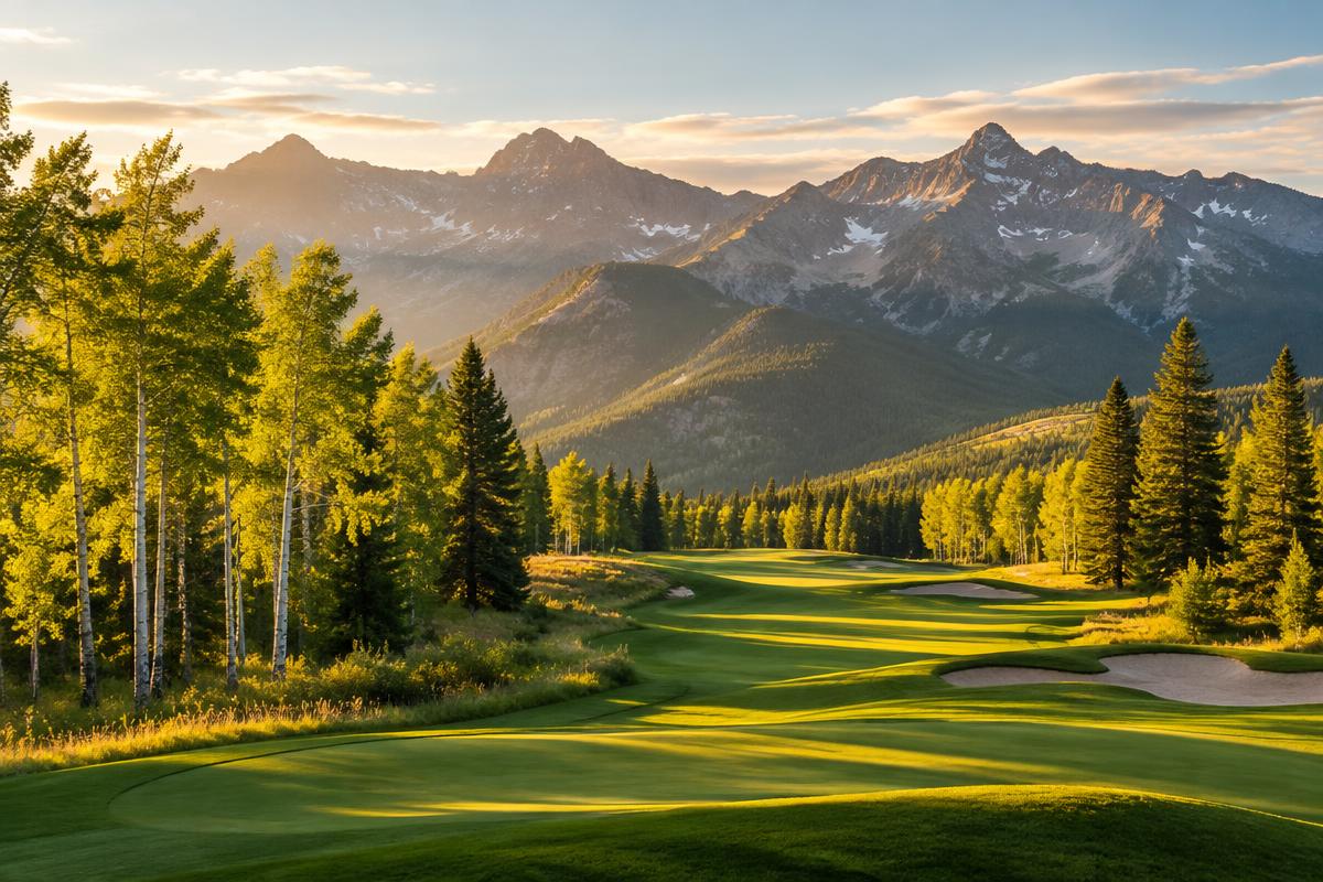Mountain golf course surrounded by aspens
